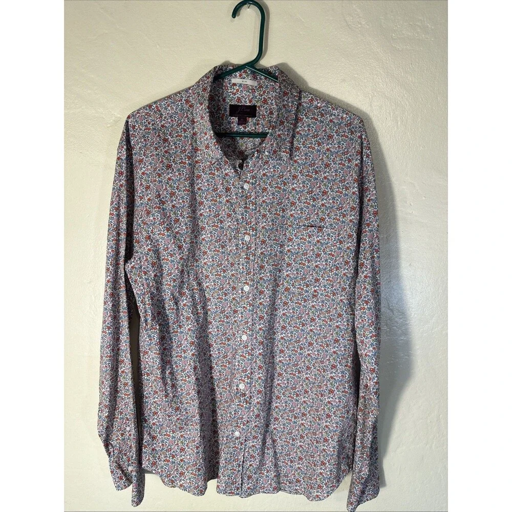 J Crew Liberty Fabric XL Men’s LS Shirt Floral Bouquet Americana Slim Fit